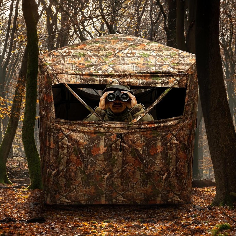 Hunting Blind - 270/360° See-Through Camouflage Tent for 2-3 People | Easy-Fold Portable Shelter with Carrying Bag