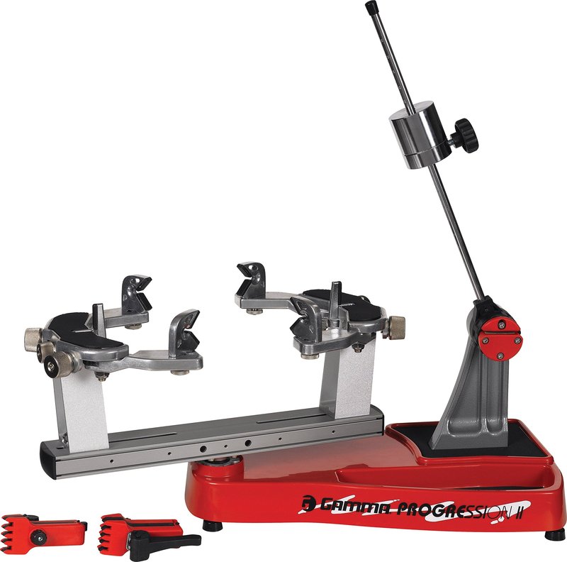 Gamma Progression II ELS Stringing Machine, 360 Degree Rotation Tabletop Racquet Stringer Machines with Accessories/Racket String Tools - Strings Racquetball, Squash, Tennis or Badminton Rackets