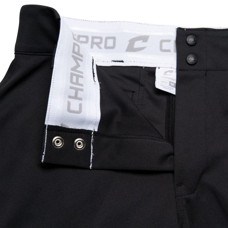 Champro Traditional Fit Triple Crown Classic Baseball Pants in Solid Color with Reinforced Sliding Areas, Black, Medium