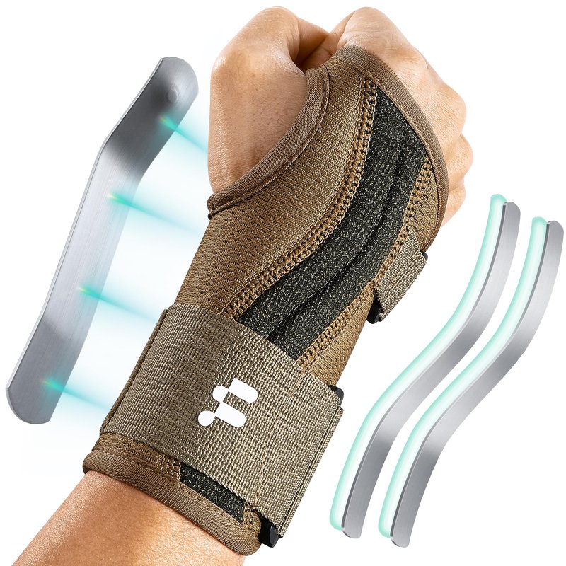 Fitomo Carpal Tunnel Wrist Brace For Work With Splint and Palm Cushion, Wrist Pain Relief Support for Men and Women, Ideal for Carpal Tunnel, Tendinitis, Arthritis (Right Hand, L/XL)
