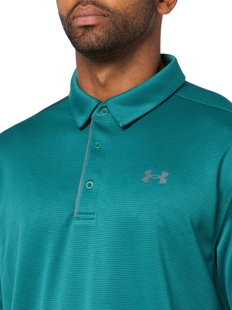 Under Armour Men's Tech Golf Polo, (338) Rack Green/Pitch Gray/Pitch Gray, Medium
