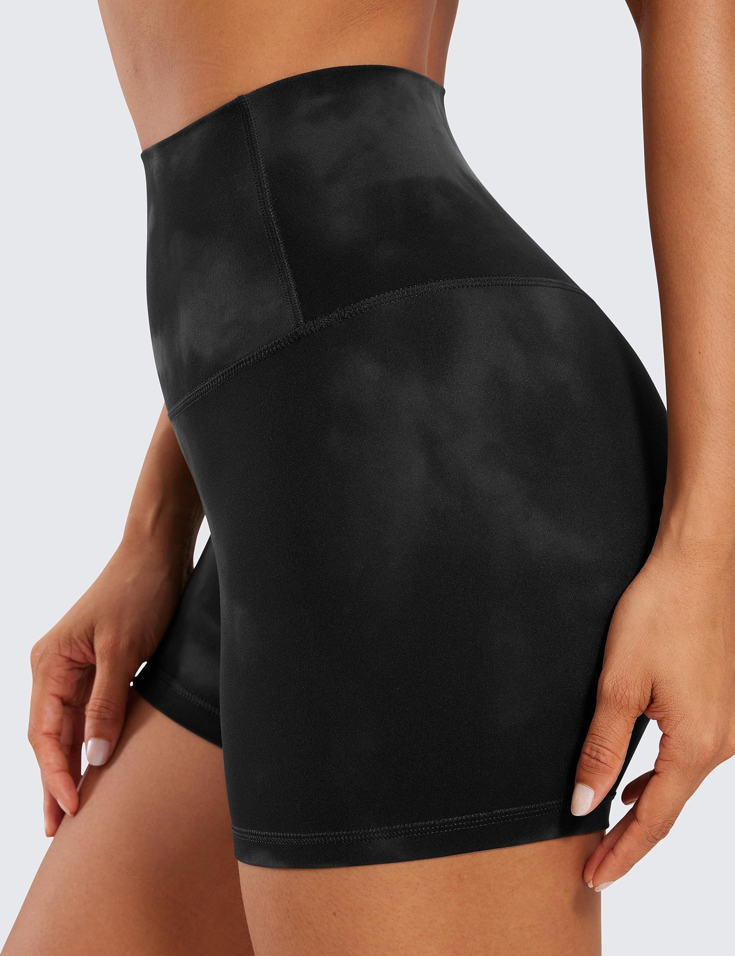 CRZ YOGA Butterluxe Biker Shorts 4" Black Tie Dye X-Large