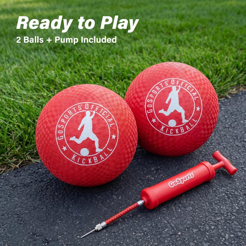 GoSports Official Kickball with Pump (2 Pack), 10"
