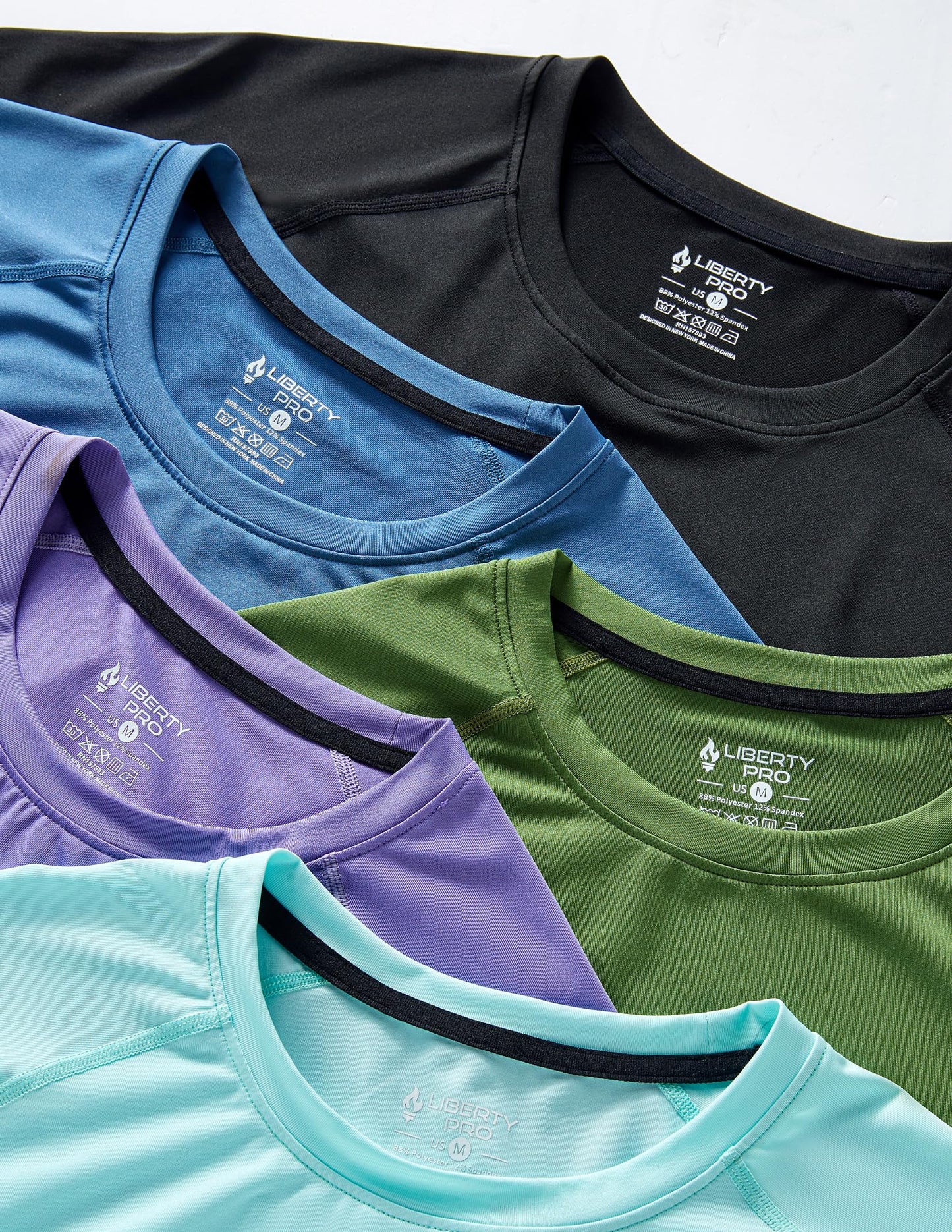 5 Pack Men’s Active Quick Dry Crew Neck T Shirts | Athletic Running Gym Workout Short Sleeve Tee Tops Bulk (Set 8, 4X-Large)