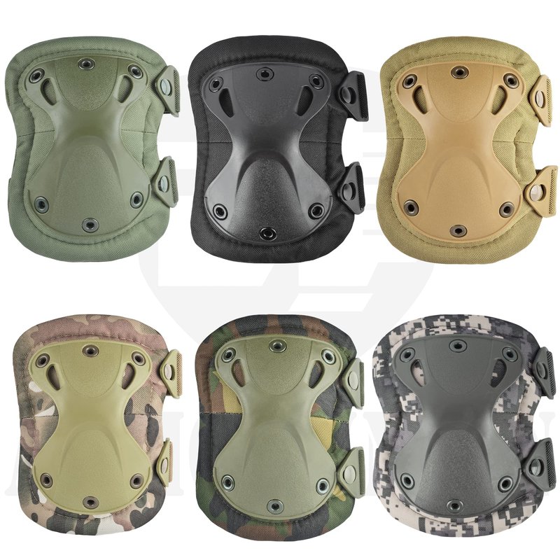 Professional Tactical Combat Knee and Elbow Protective Pads Sets Advanced Tactical Gear Set for Airsoft Paintball Hunting Army Skate Outdoor Sports (Black)