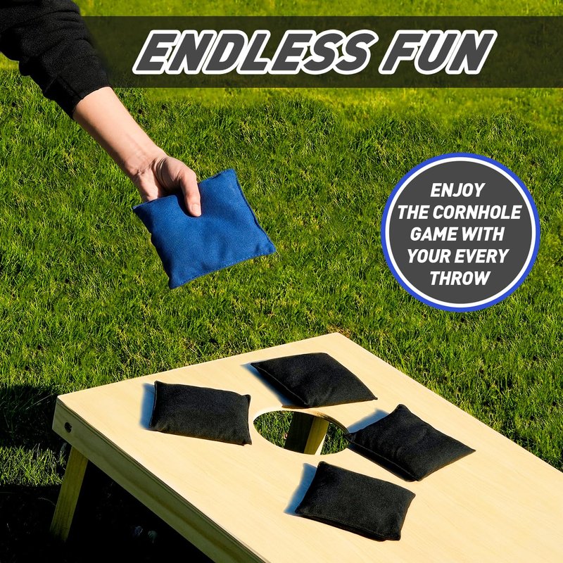 POTIVE Cornhole Bags Set of 8 Regulation Corn Hole Bean Bags for Cornhole Game, Professional Weather Resistant Corn Hole Bags with Tote Bag