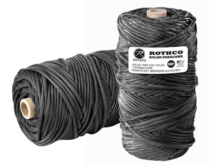 Rothco Nylon Paracord (Black, 300-Feet, 550-Pound)