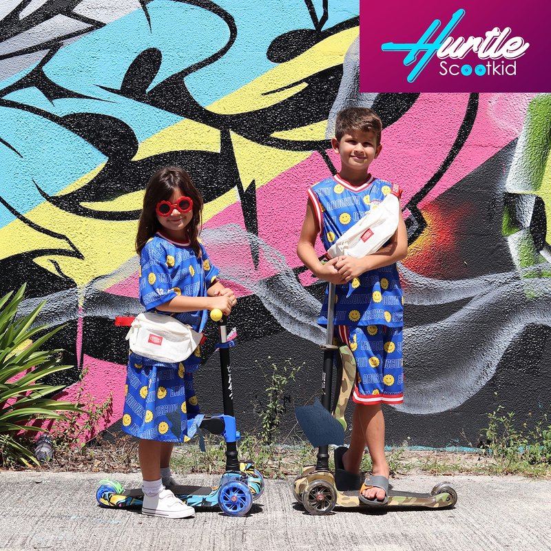 Hurtle 3 Wheeled Scooter for Kids - 2-in-1 Sit/Stand Child Toddlers Toy Kick Scooters w/ Flip-out Seat, Adjustable Height, Wide Deck, Flashing Wheel Lights, For Boys/Girls 1 Year Old+ (Real Tree)