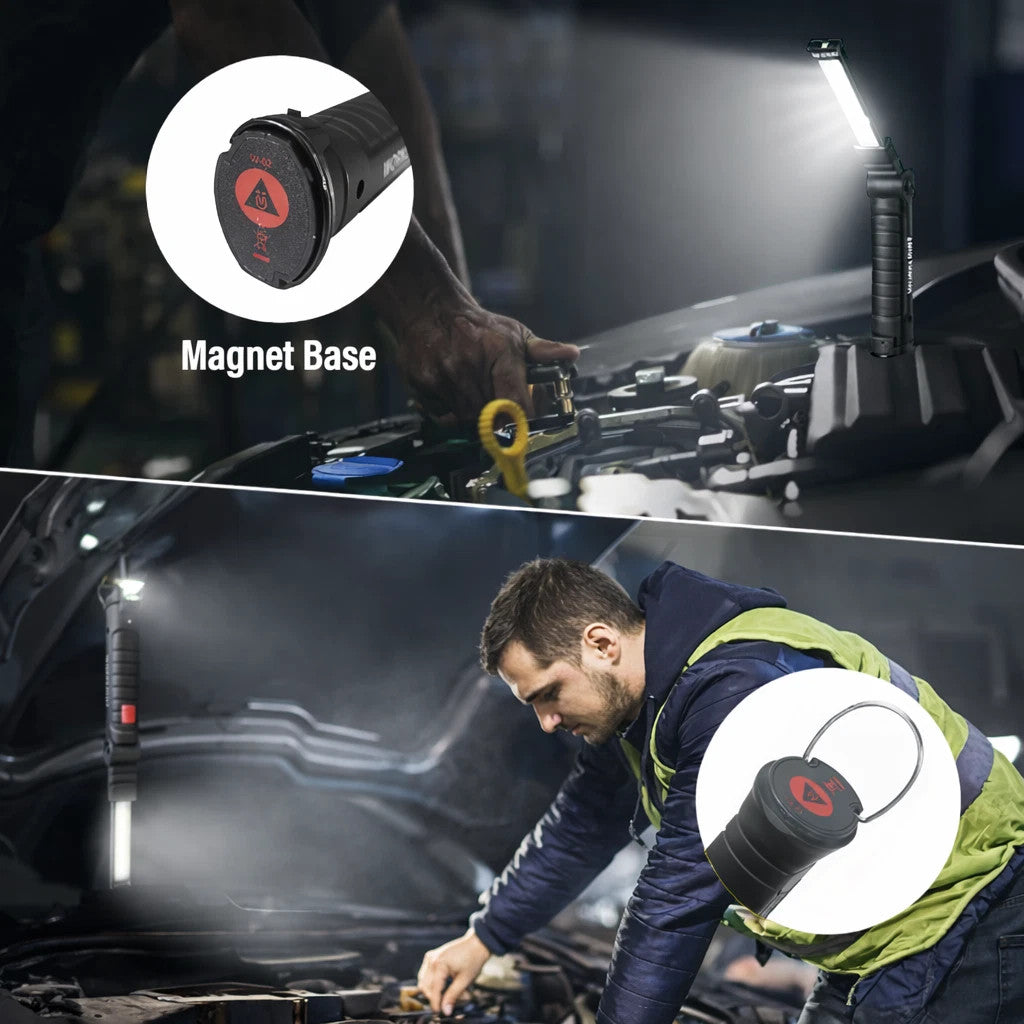 Rechargeable LED Work Light with Magnetic Base, 360° Rotatable, USB-C