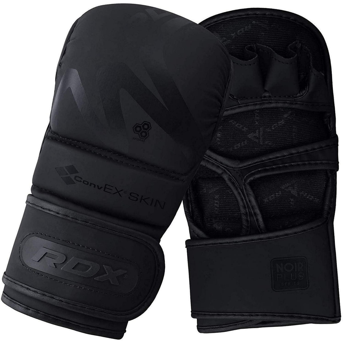 RDX MMA Grappling Gloves Open Palm for Sparring & Training Matte Black