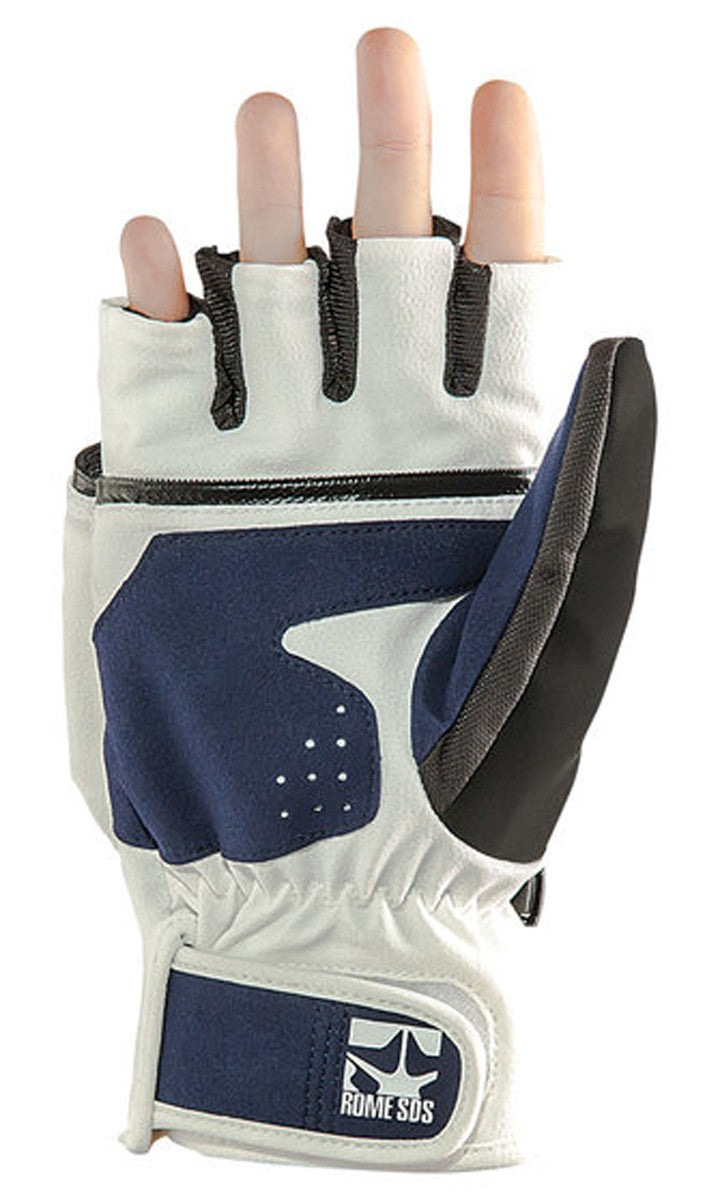 Women's Snowboard Mitts Waterproof Insulated Flip Design White Blue XS