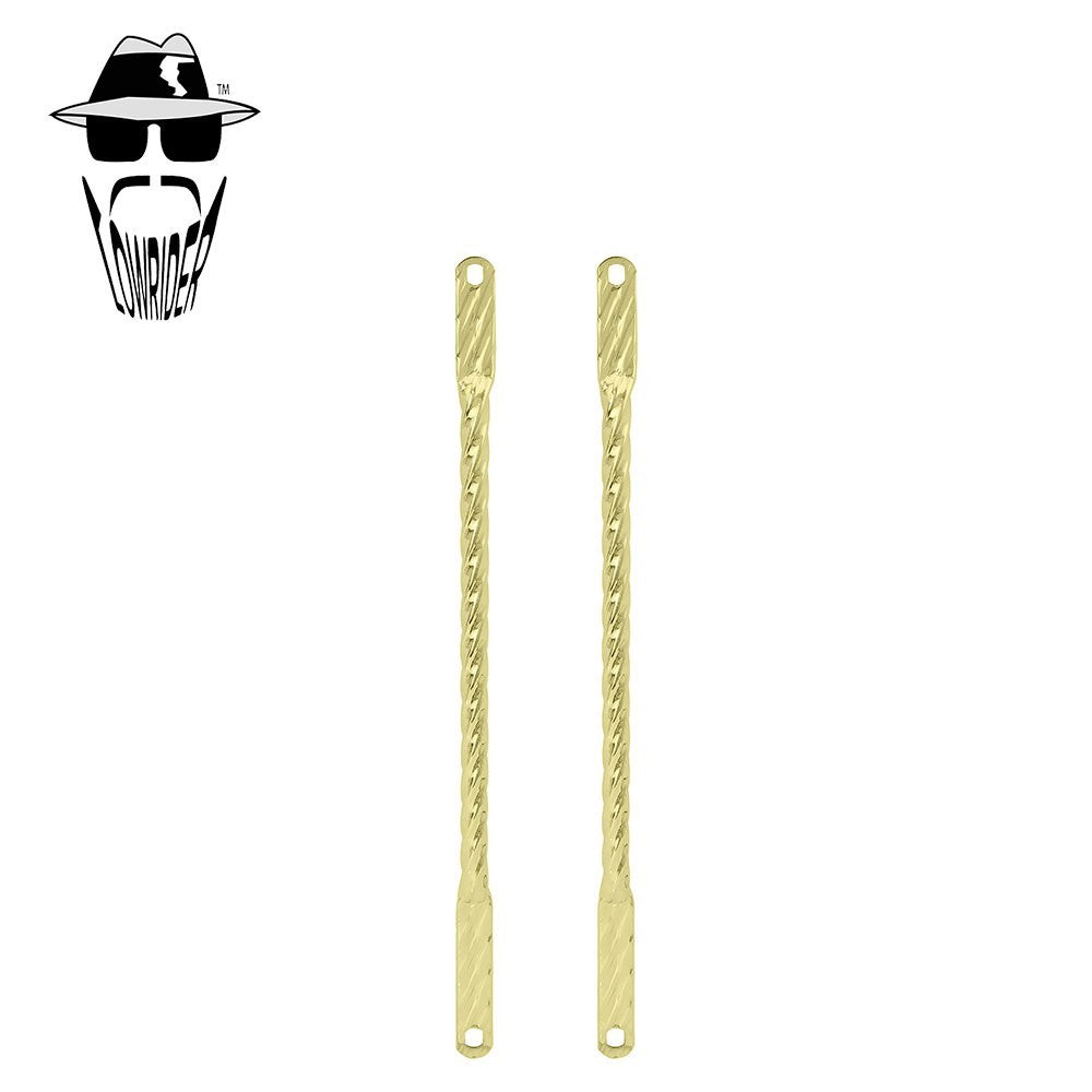 20-Inch Gold Bicycle Fork Struts for Lowrider Springers - Twisted Square Design