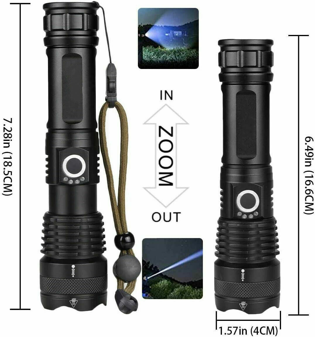 Rechargeable LED Tactical Flashlight with 5 Modes Waterproof Handheld Torch