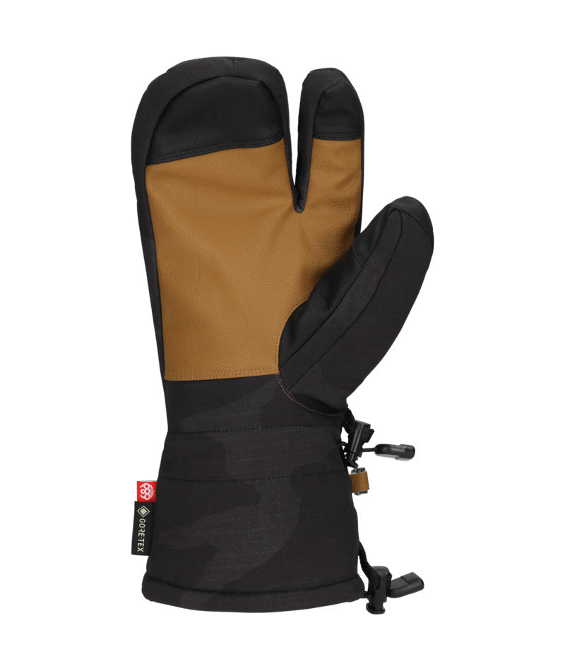 Men's Waterproof Gore-Tex Ski Mittens with Trigger Finger - Black Camo, X-Large