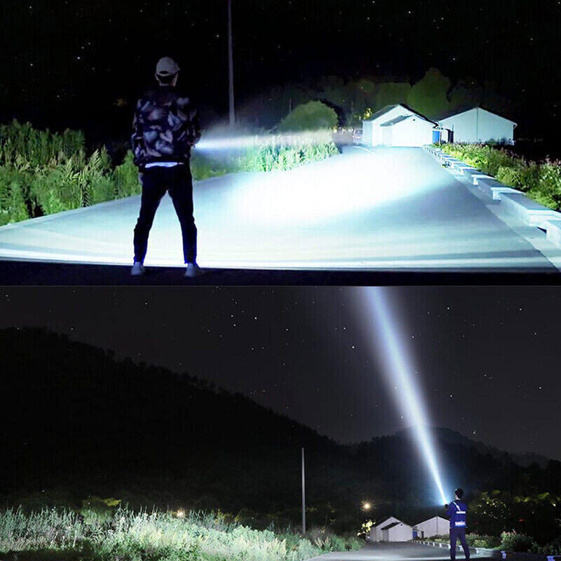Rechargeable LED Tactical Flashlight 100M Waterproof Work Light 5 Modes