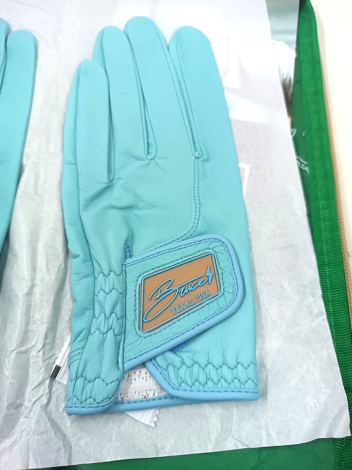 Golf Gloves 2 Pack Small Leather Left Hand Baby Blue - Durable & Comfortable