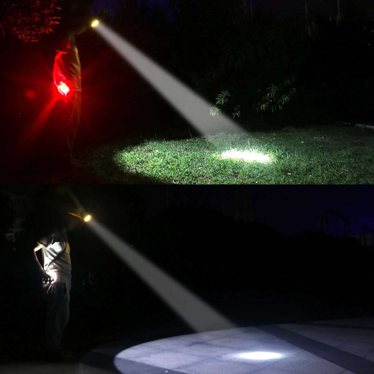 Rechargeable LED Mining Headlamp with 1+2 Super Bright White & Red Lights