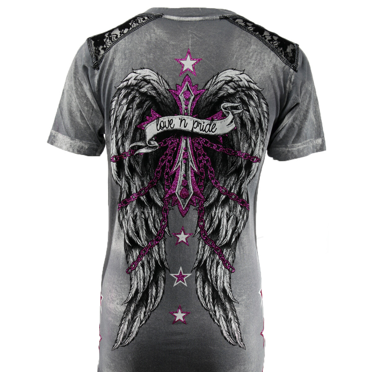 Shackle Short Sleeve V-Neck T-Shirt - Silver for Men & Women