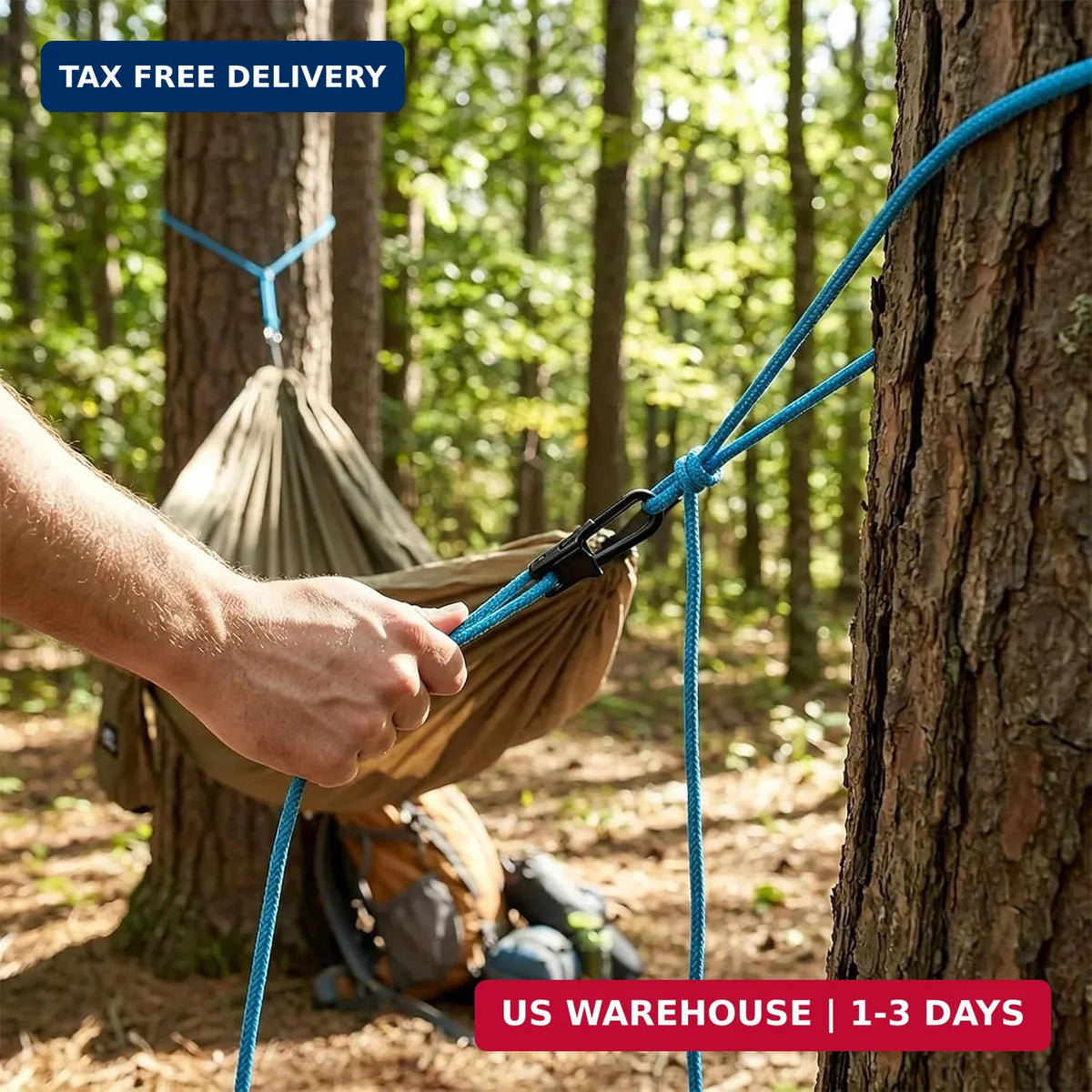 Heavy Duty Rope with Roller Tensioner Set - Secure Tie-Downs for Camping & Boating