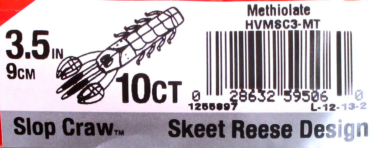 6 Pack Skeet Reece Slop Craw Baits - Methiolate 3.5" Fishing Lures