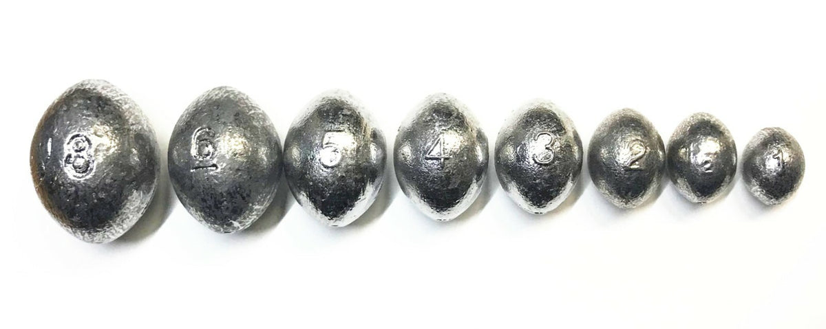 Fishing Egg Sinkers - Assorted Sizes, 10 Pack for Deep Water & Weed Fishing