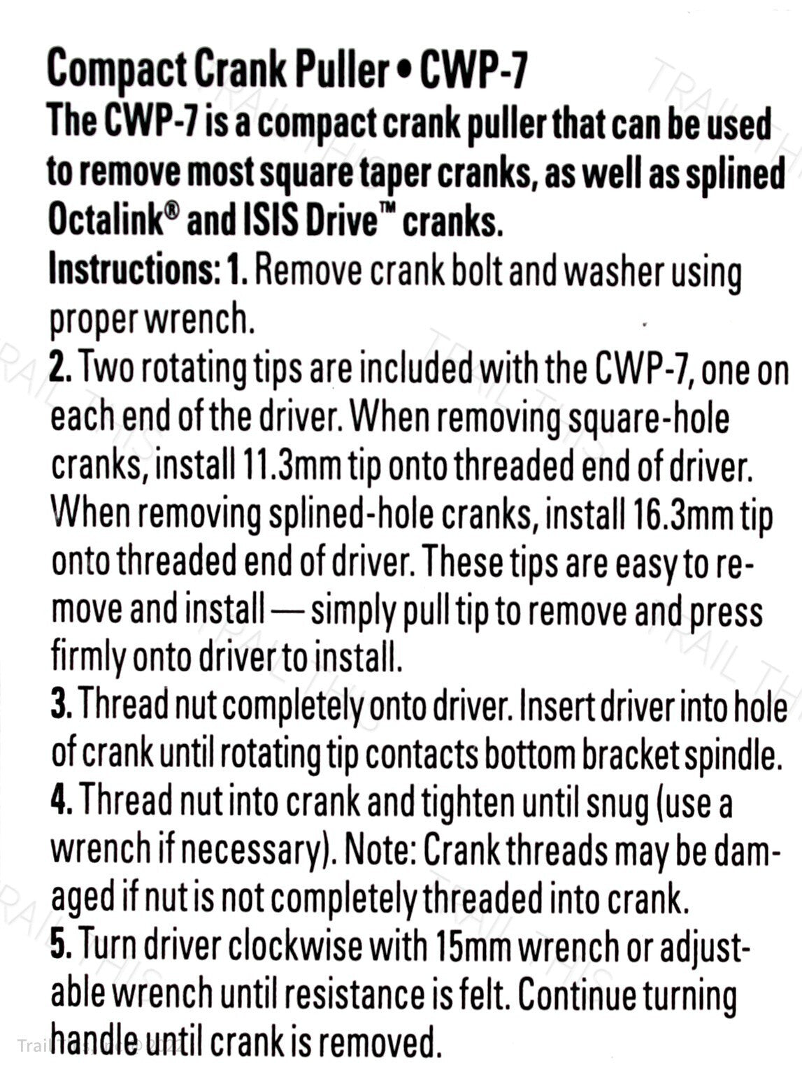 Bike Crank Puller Tool for Square Taper ISIS Octalink - Universal Bicycle Repair