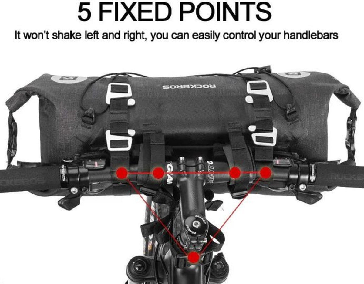 Waterproof Bikepacking Handlebar Bag with Adjustable 7L-14L Capacity