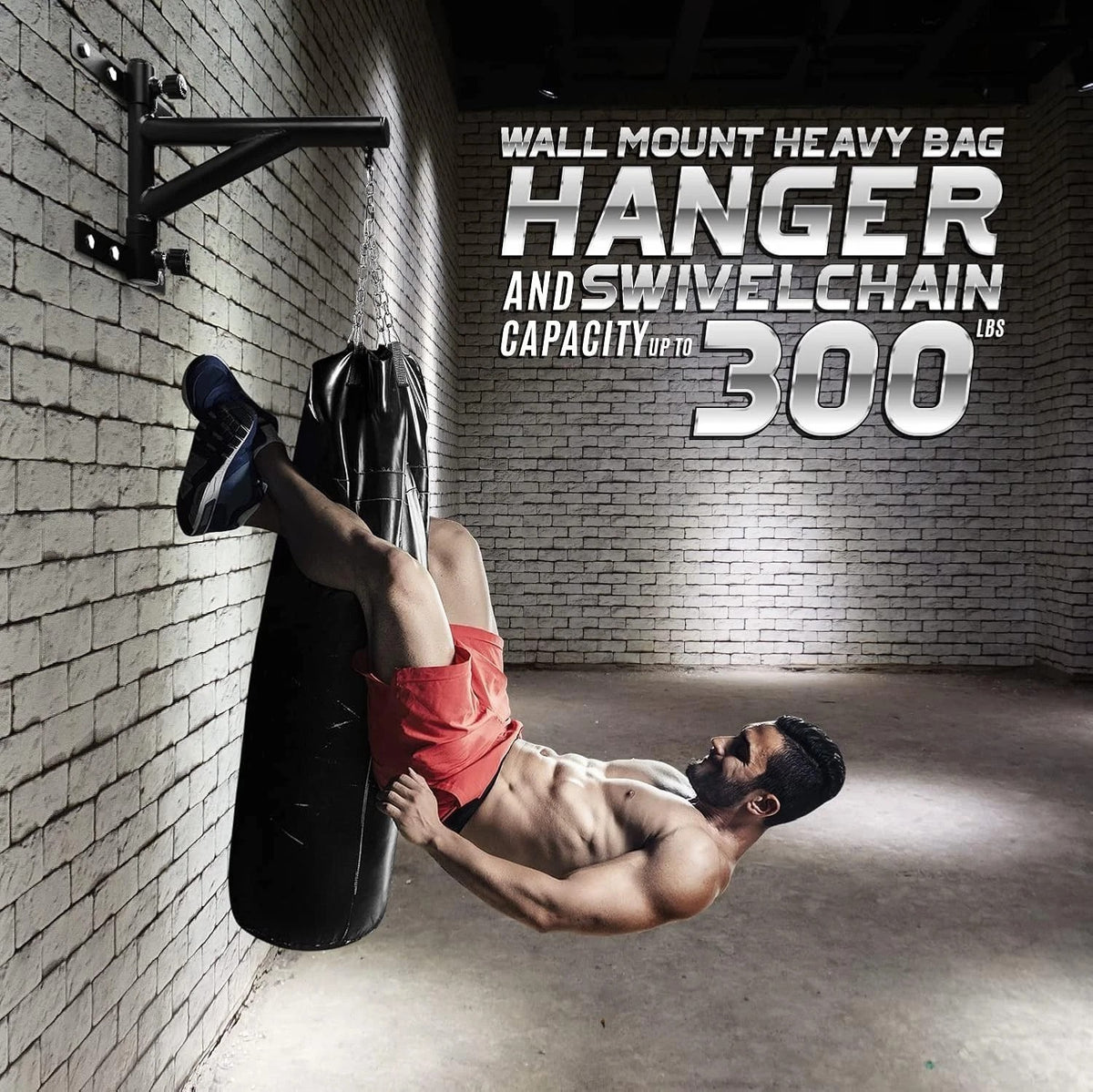Heavy Bag Wall Mount Hanger with 180° Rotation for Boxing MMA Training