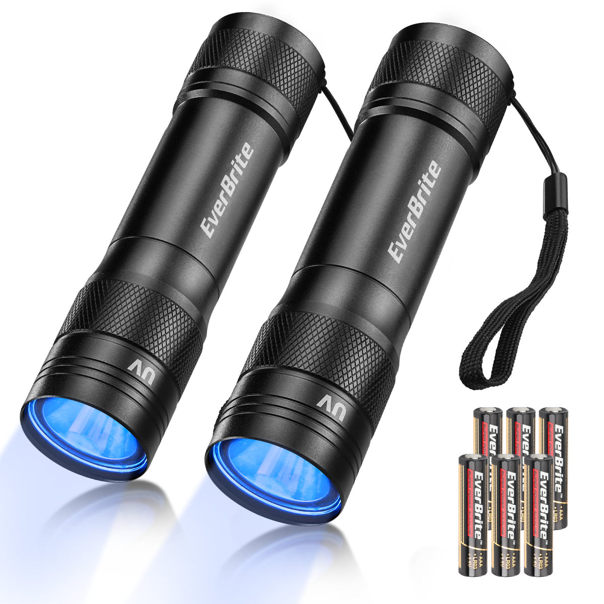 2 Pack UV Blacklight Flashlights 365nm Small Portable LED UV Light