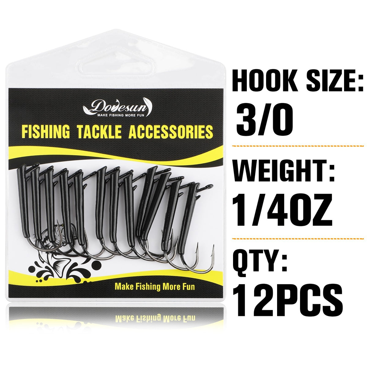 12PCS Weedless Texas Rig Fishing Hooks - 1/4 oz for Bass & Trout