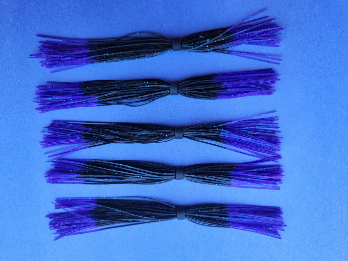 Silicone Skirt for Spinnerbaits & Jigs Black Purple Tip 5 Inches 40 Strands