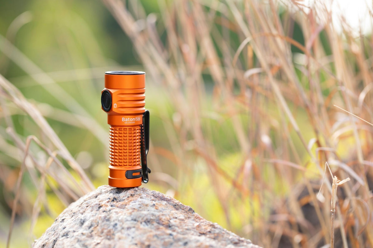 Olight Baton Turbo Orange Compact EDC Flashlight 510m Long Range 1000 Lumens