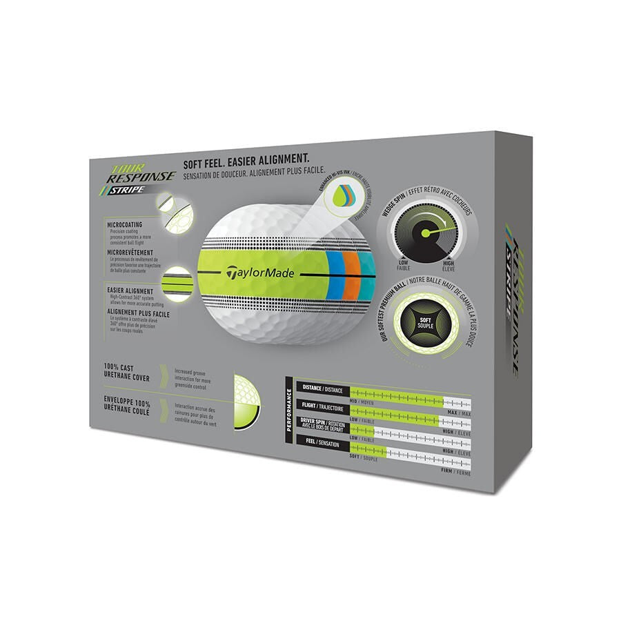 TaylorMade Golf Response Stripe Golf Balls - Tour-Level Performance & Alignment