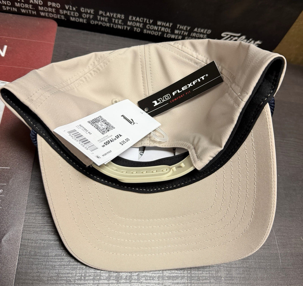Golf Cap Rope Hat Snapback Baseball Hat - Birch Tan & Light Blue