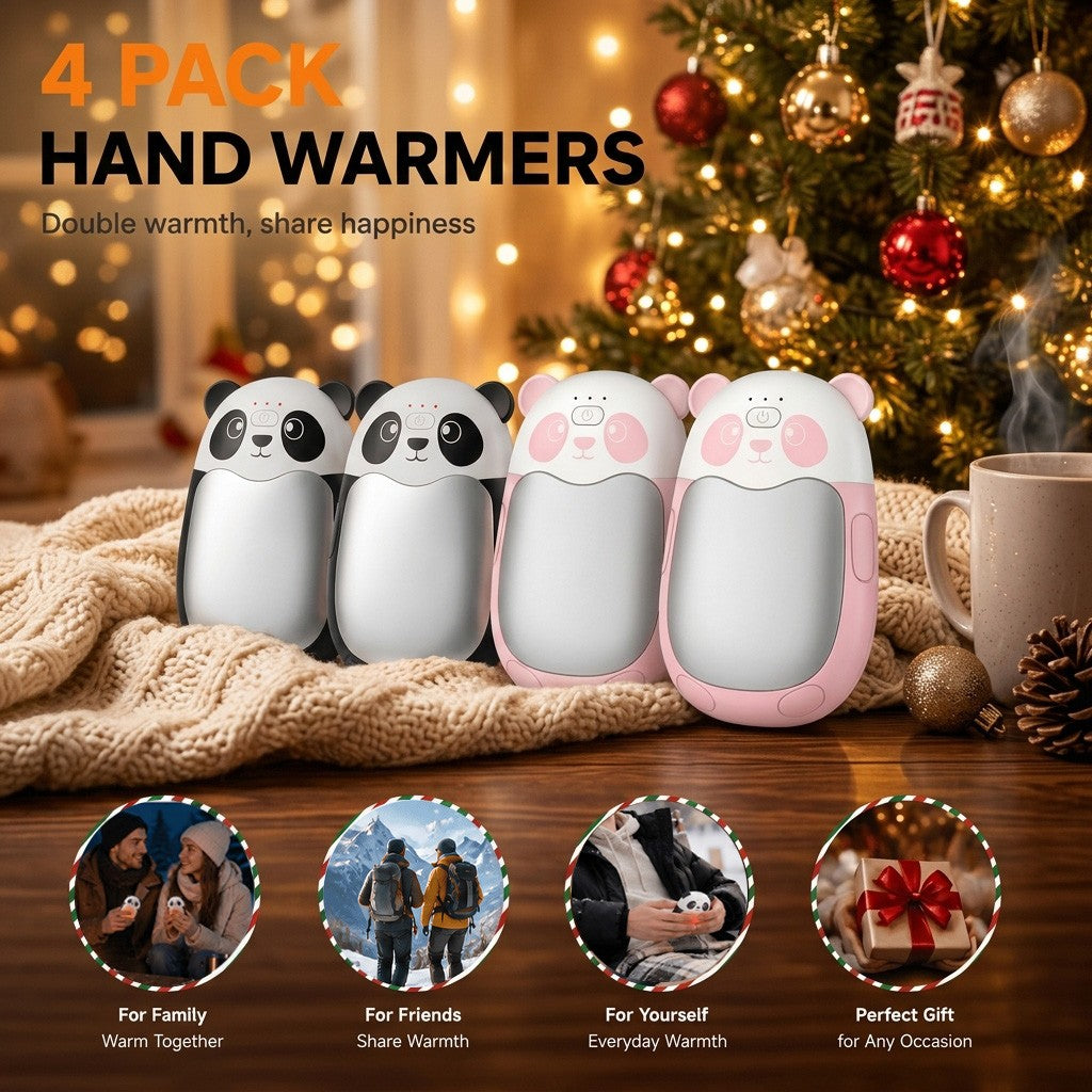 Rechargeable Hand Warmers 4-Pack 2-in-1 Portable Electric Hand Warmer