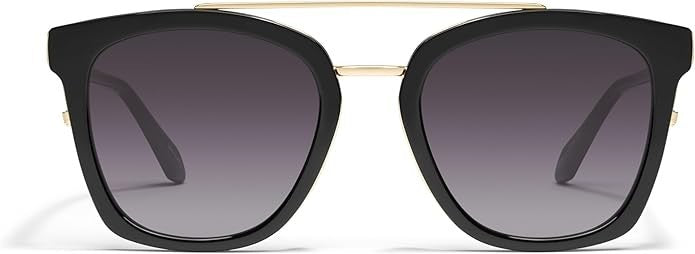 Polarized Square Frame Sunglasses for Women - Black Smoke Lenses