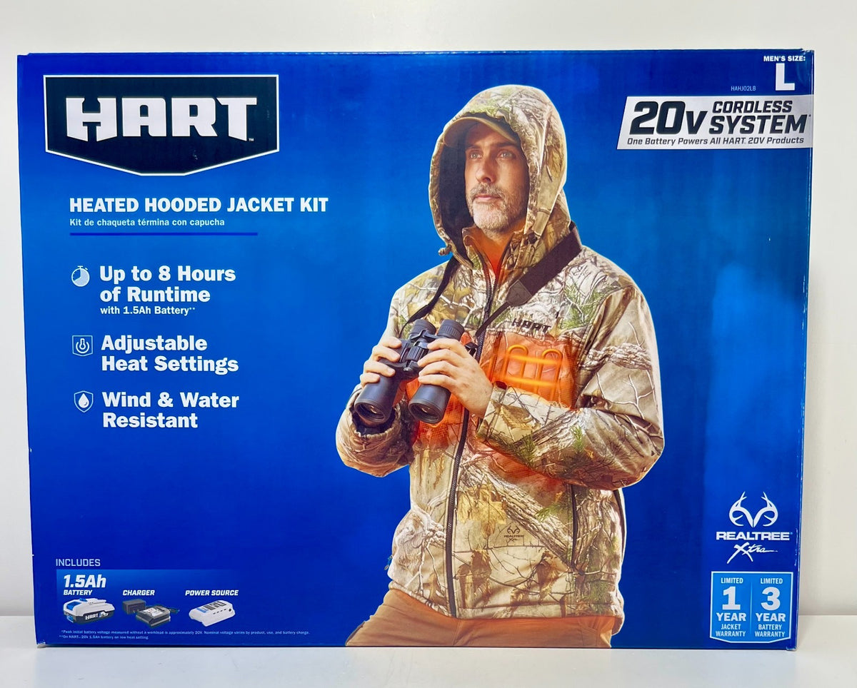 Heated Jacket with Battery Pack for Outdoor Activities - Large, Realtree Xtra Camo