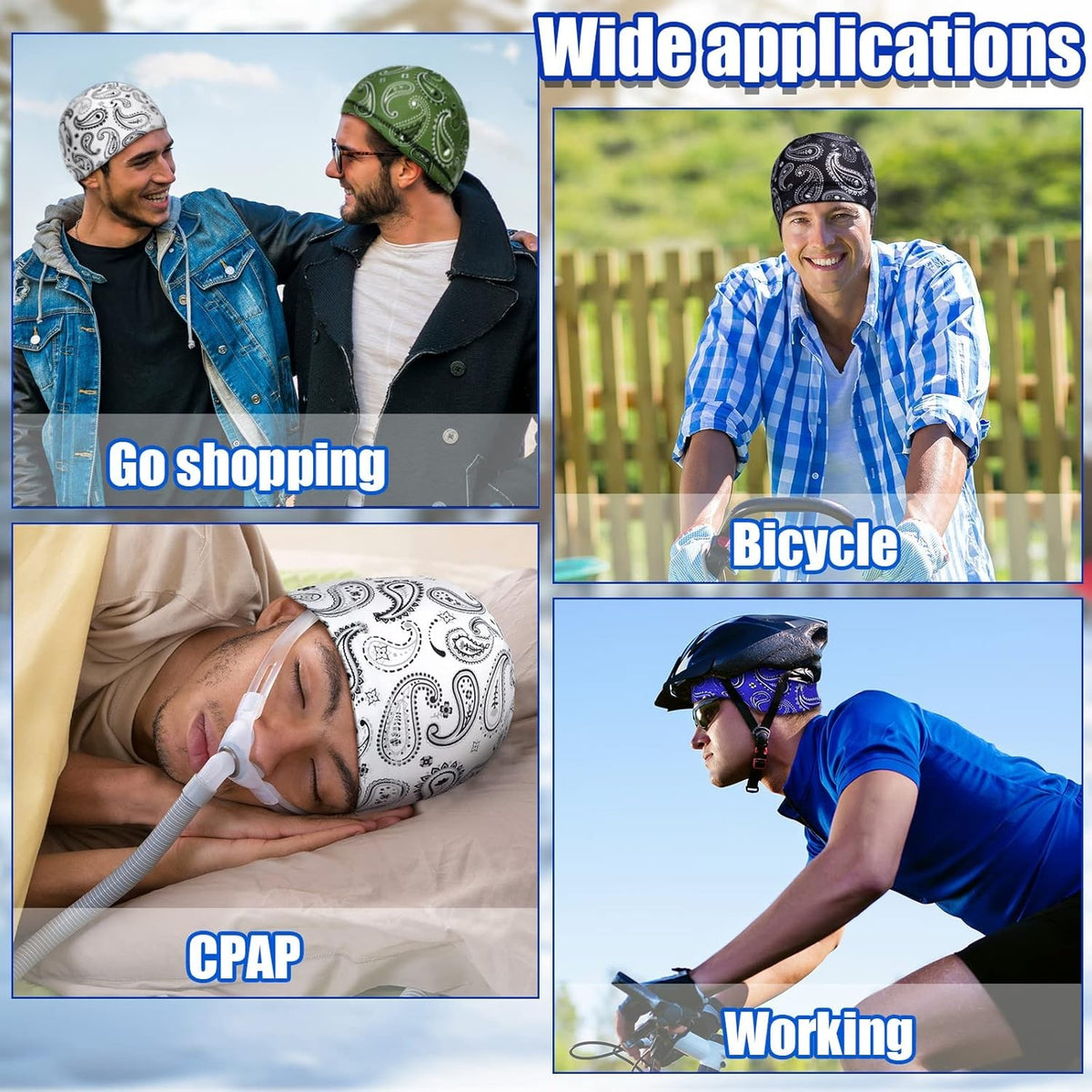 Cooling Skull Cap Helmet Liner - Sweat-Wicking Beanie for Men Women