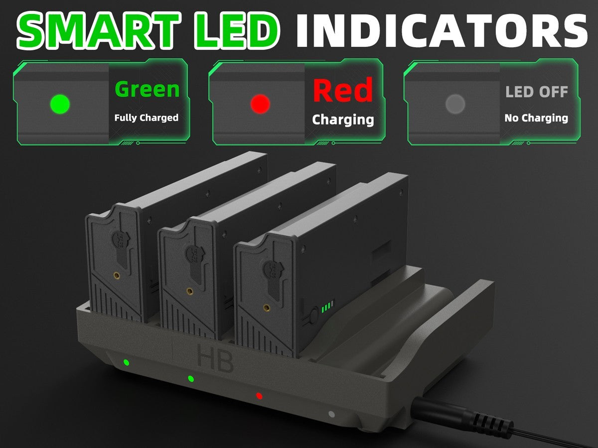 4-Port Lithium Cartridge Charger for Tactacam Reveal EM6 Batteries