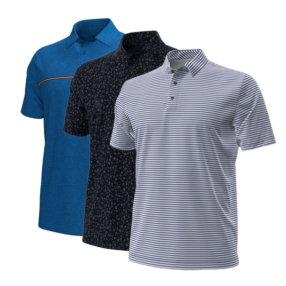 Men's Golf Polos 3 Pack - Assorted Performance Shirts for Men