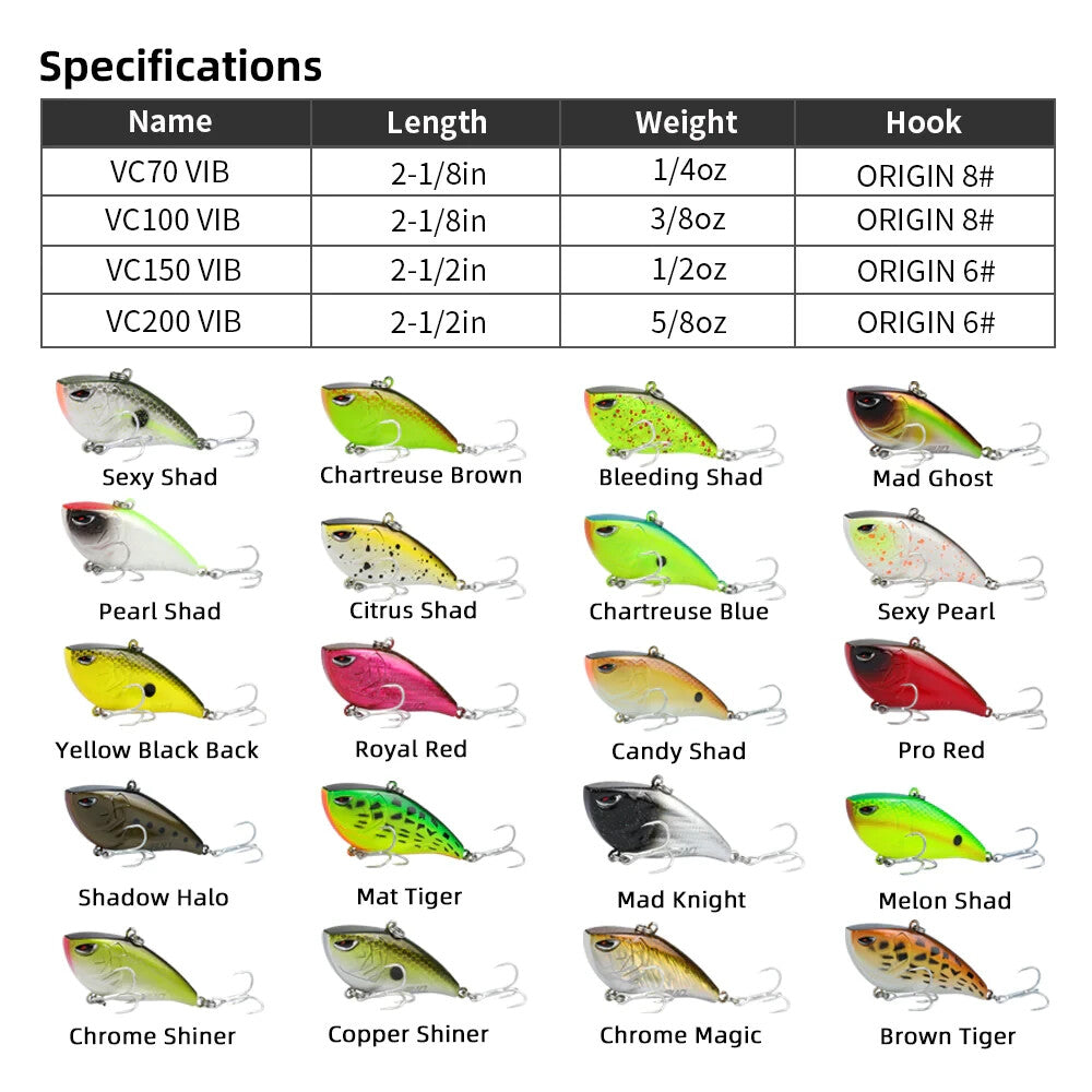 Lipless Vibration Crankbait 1/2oz Fish Lure - Melon Shad