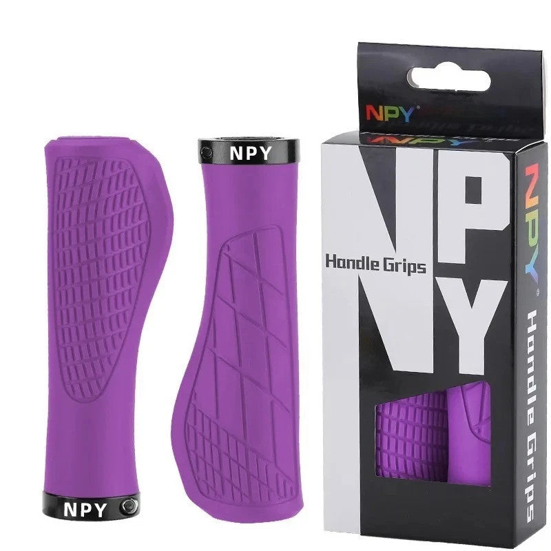 Rubber Bicycle Handlebar Grips with Locking Ring - Mountain & MTB Cycling