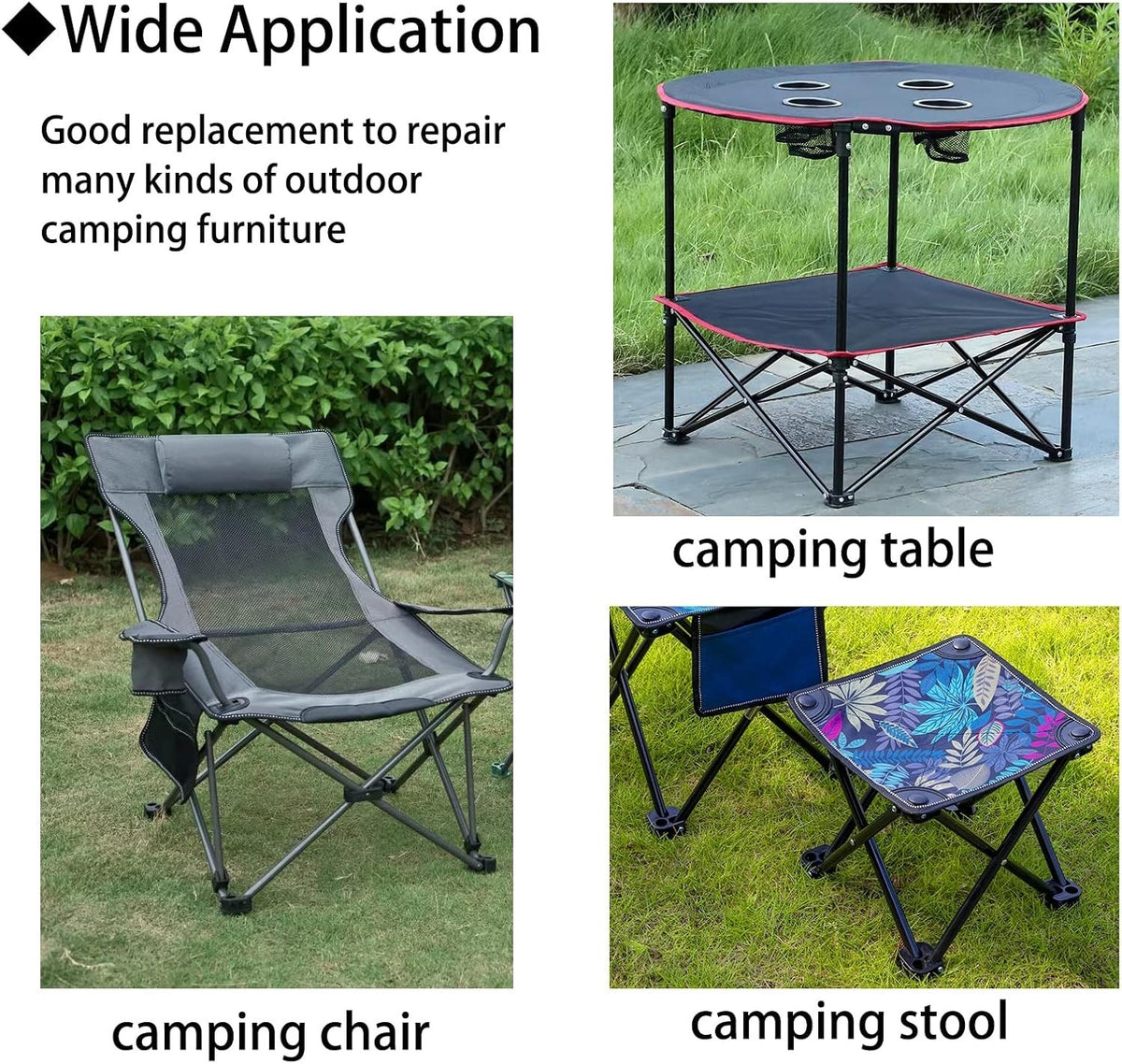 Heavy Duty Camping Chair Replacement Feet 4 Pack - Folding Stool Repair Parts