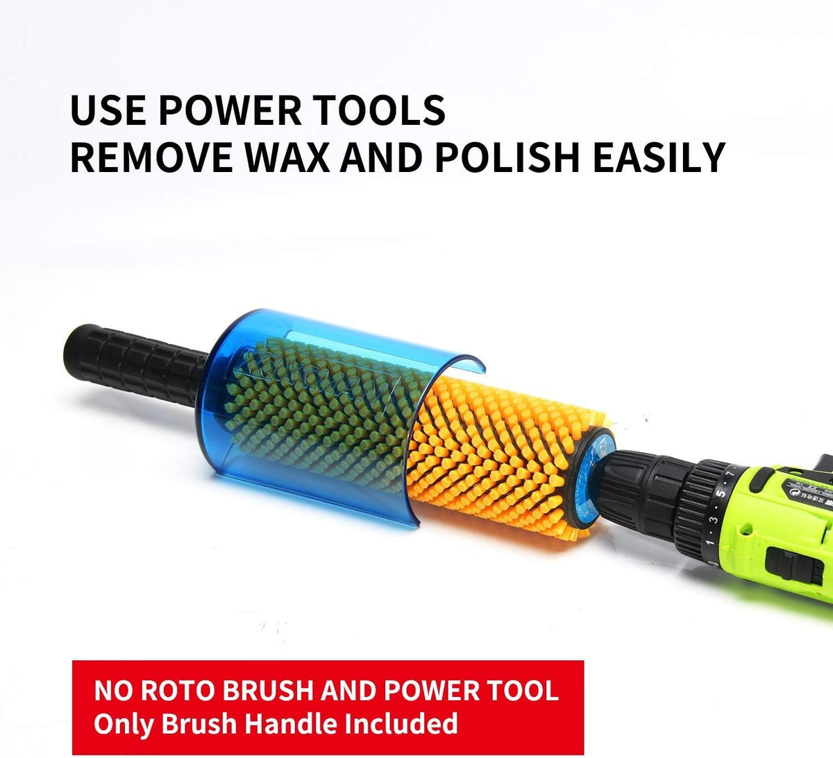 200mm Ski Snowboard Roto Brush with Horsehair Nylon Axle Safety Shield