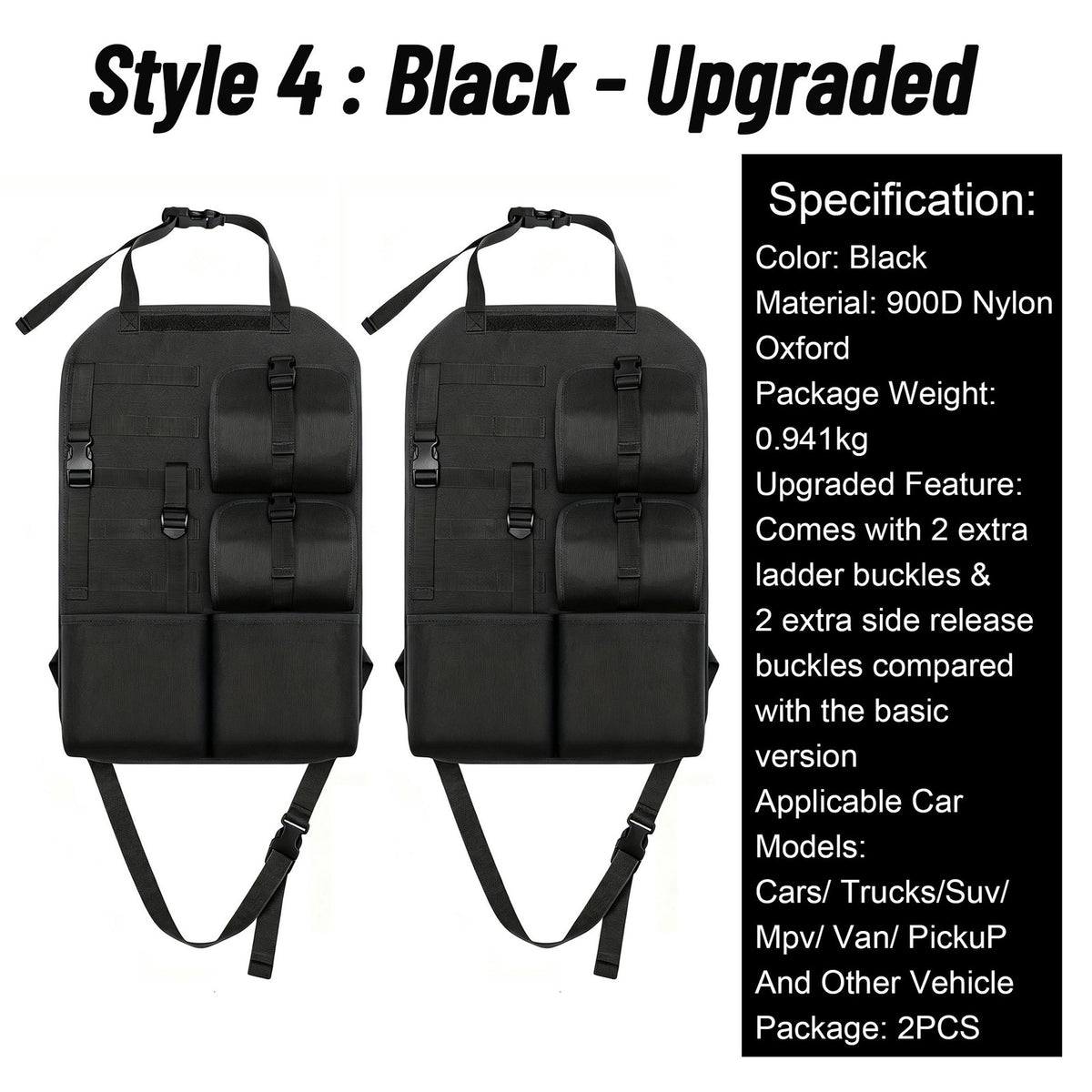 Vehicle Back Seat Gun Rack for Rifles Shotguns & Pistols - Universal Car & Truck Storage