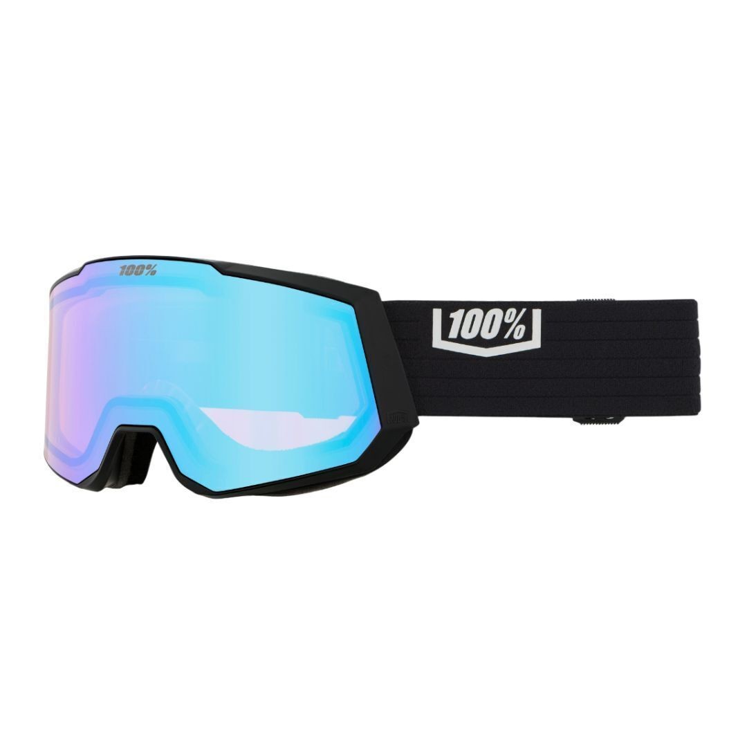 100 Percent Snowcraft XL Black Snow Goggles with Silver Mirror Lens