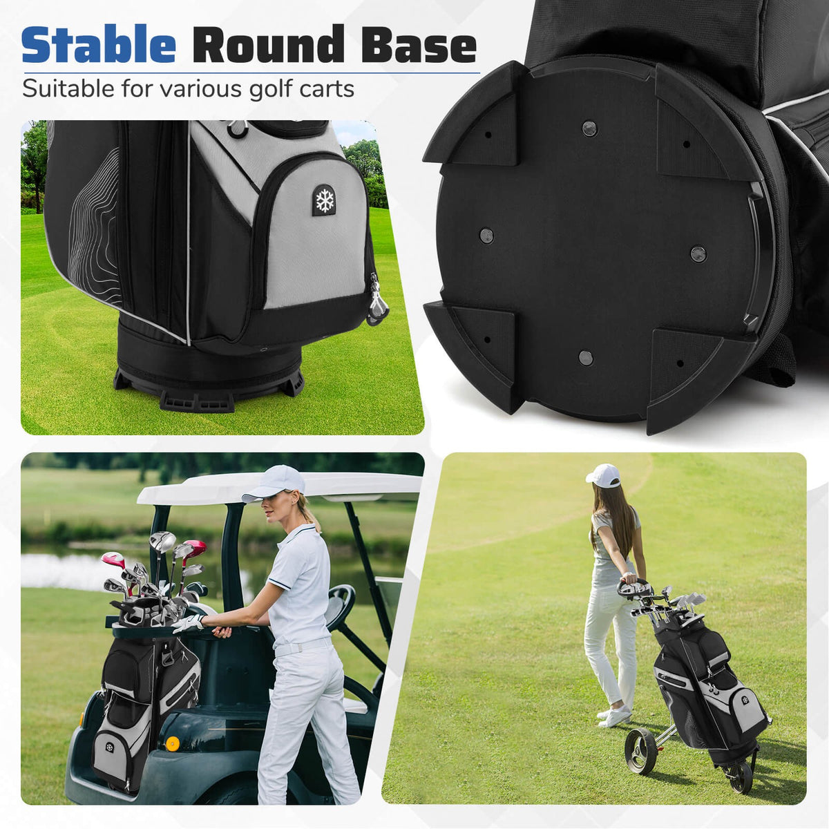 Golf Cart Bag with 14-Way Full Length Dividers and 11 Pockets - Lightweight, Waterproof