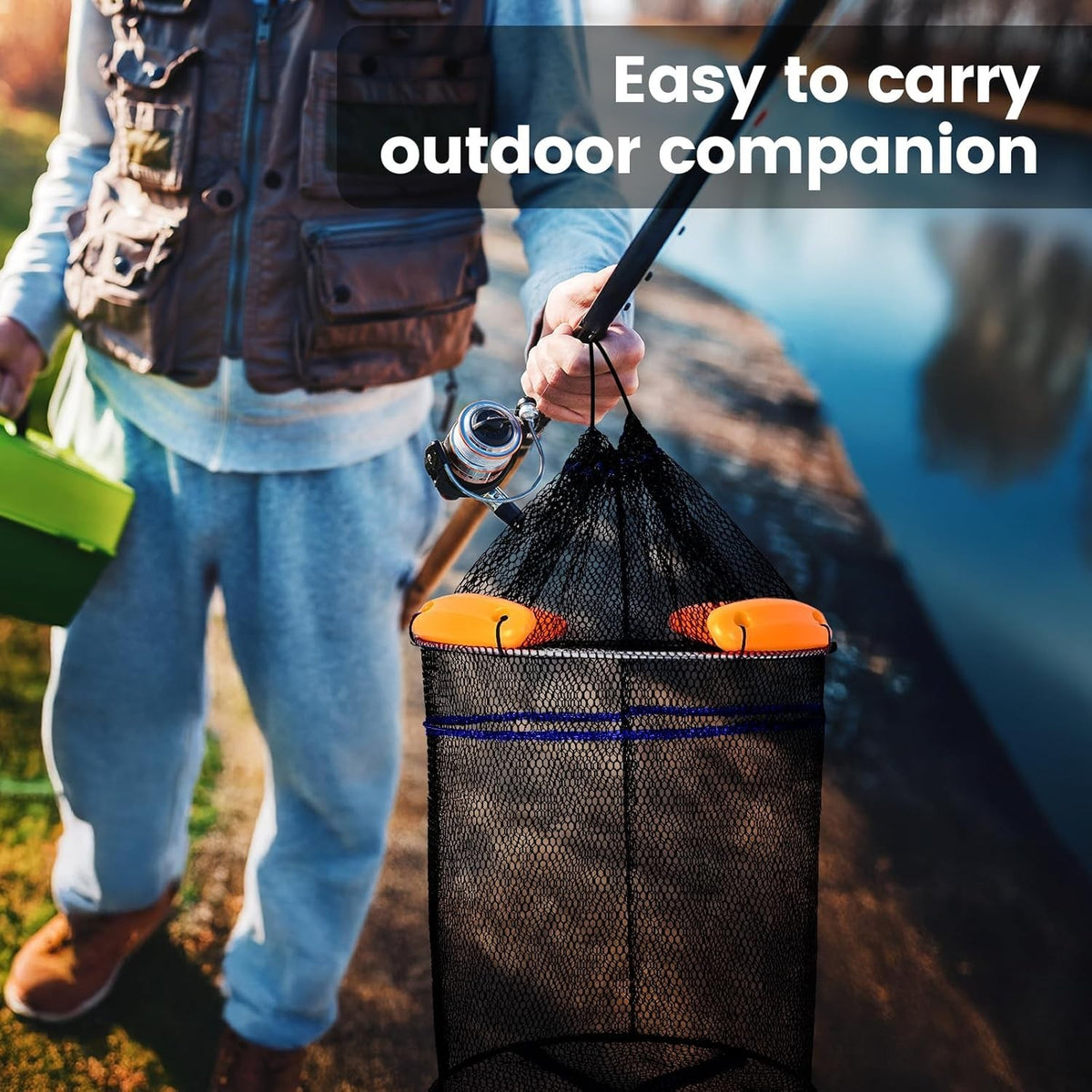 Extra-Large Floating Fish Basket Set - Foldable & Portable for Fishing