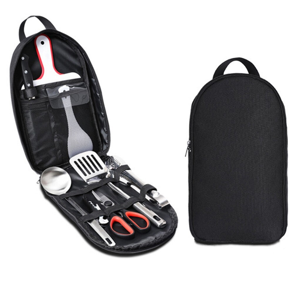 Camping Cookware Set with Utensils - Portable Outdoor Kitchen Kit