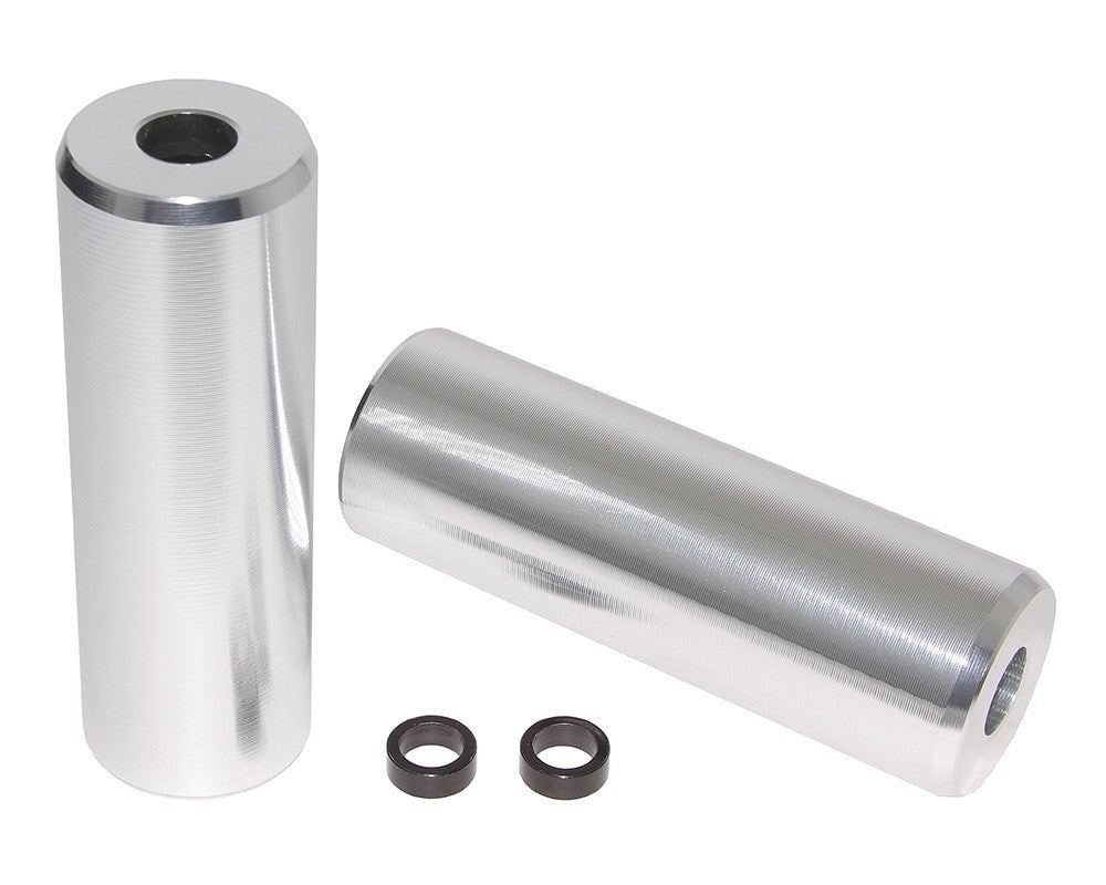 BMX Bike Pegs Alloy 4.5 Inch Silver Universal Threadless Fit Set